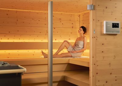 The KLAFS "Chalet" sauna is stylish yet cosy