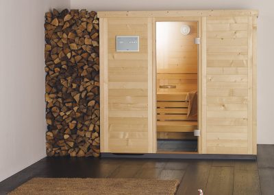 The KLAFS "Empire" Sauna is solid wood and quintessentially Finnish